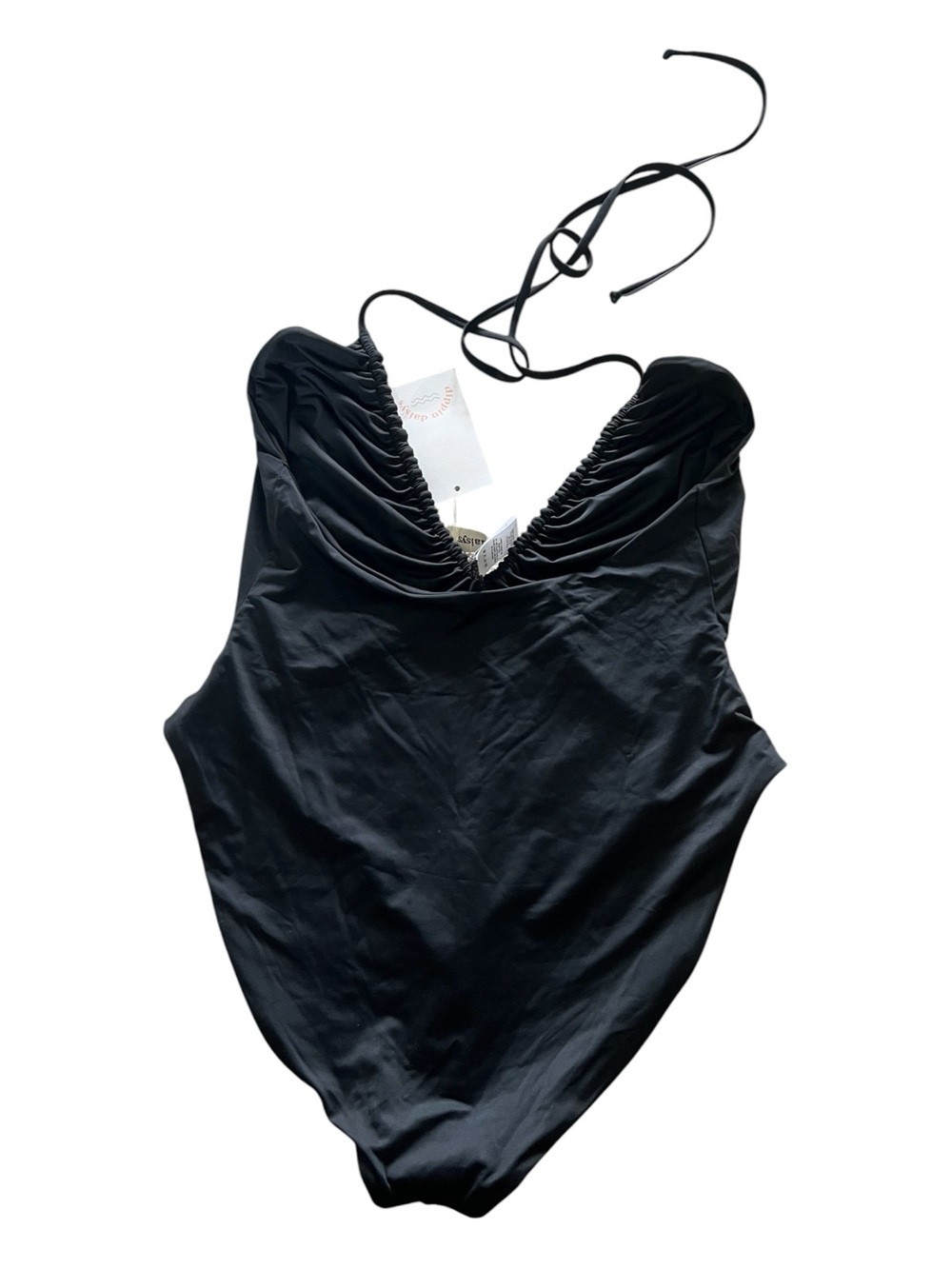 Dippin' Daisy's Black One Piece Cheeky Halter Swimsuit Large